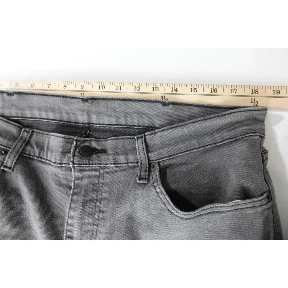 Levis 511 Jeans Mens 38x30 Gray Charcoal Wash Slim Taper Stretch Denim‎ Pants